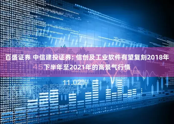 百盛证券 中信建投证券: 信创及工业软件有望复刻2018年下半年至2021年的高景气行情