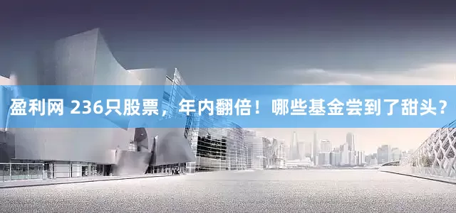 盈利网 236只股票，年内翻倍！哪些基金尝到了甜头？