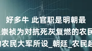 好多牛 此官职是明朝最大官职，是崇祯为对抗死灰复燃的农民大军所设_朝廷_农民起义_成功