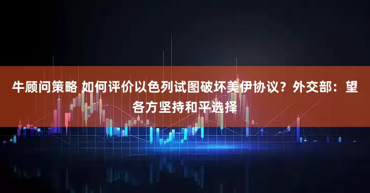 牛顾问策略 如何评价以色列试图破坏美伊协议？外交部：望各方坚持和平选择
